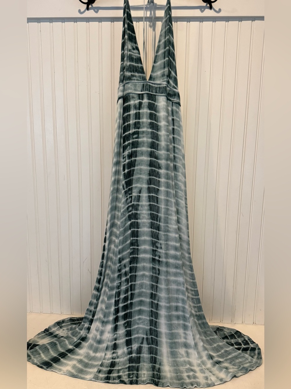 Backless Tie-Dye Maxi dress - Slate Green